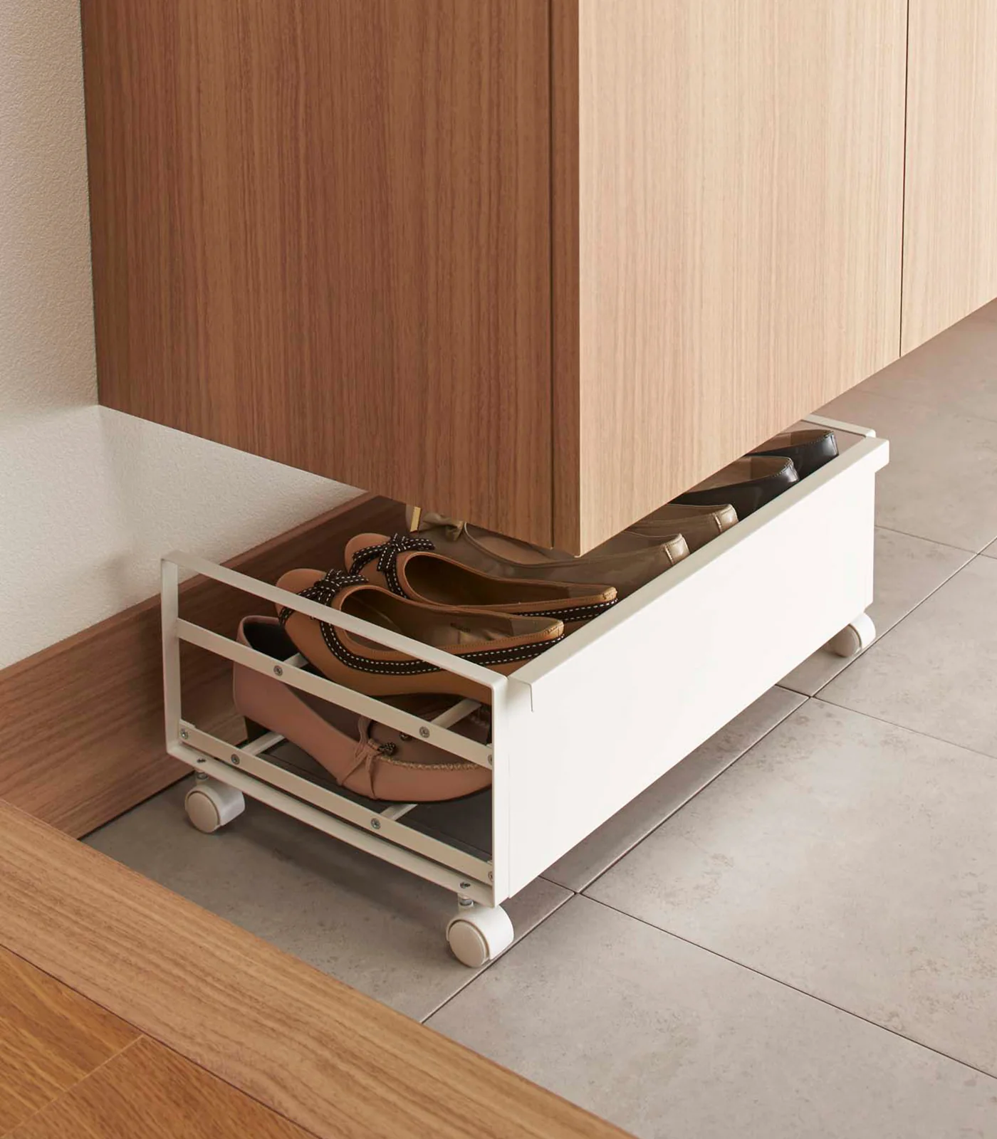 Rolling Shoe Rack (9" H)  - Steel - Image 3