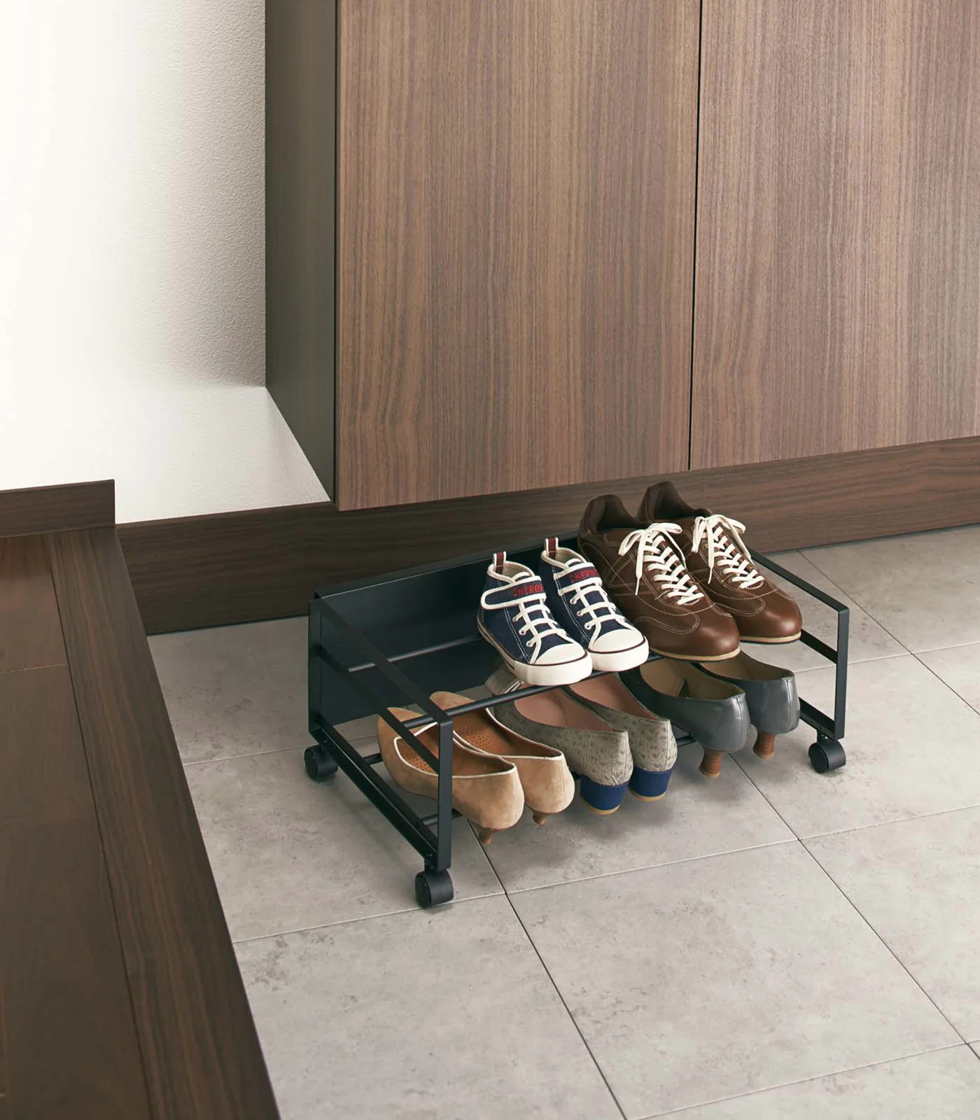 Rolling Shoe Rack (9" H)  - Steel - Image 6