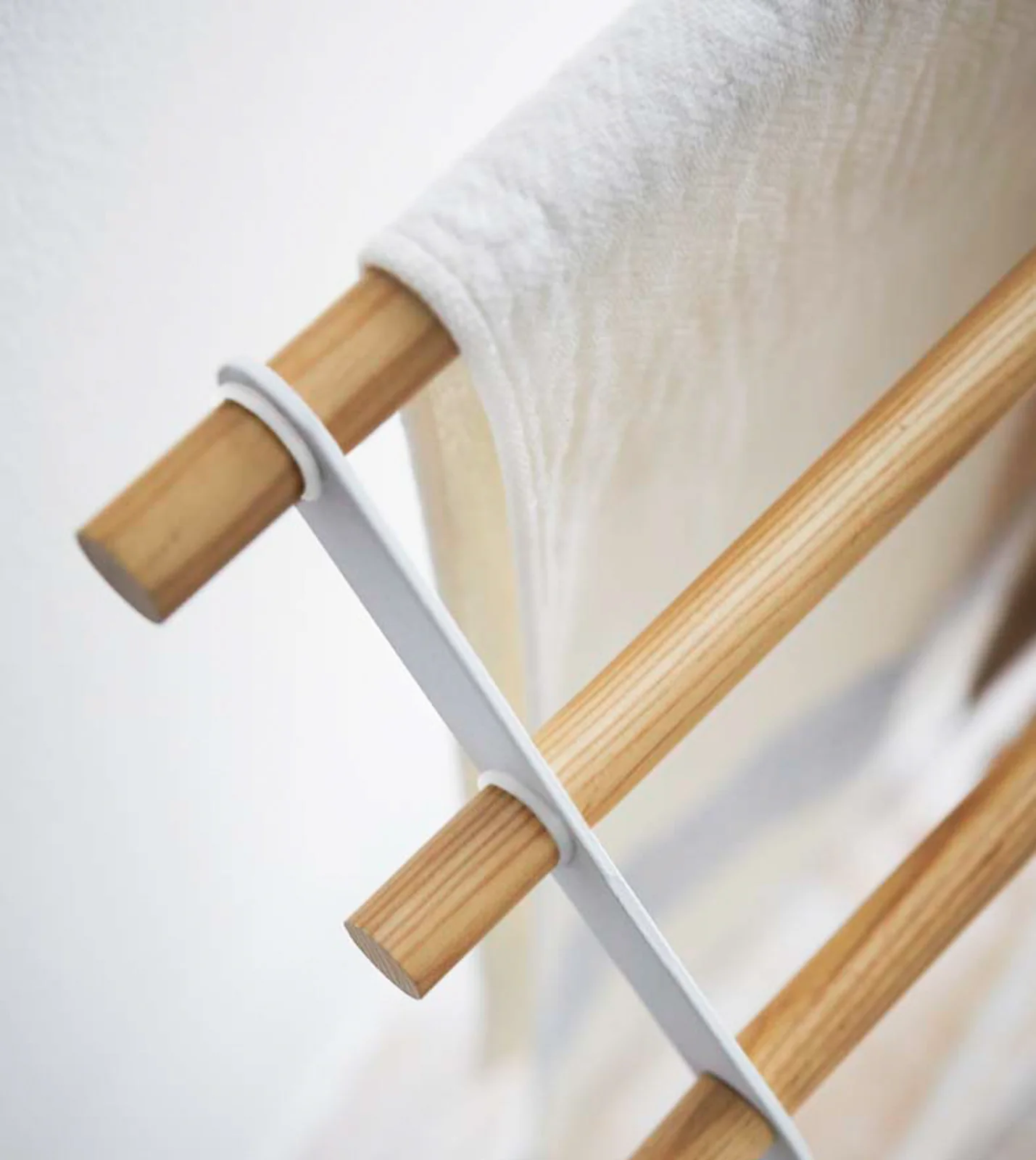 Bath Towel Rack (32" H)  - Steel + Wood - Image 4