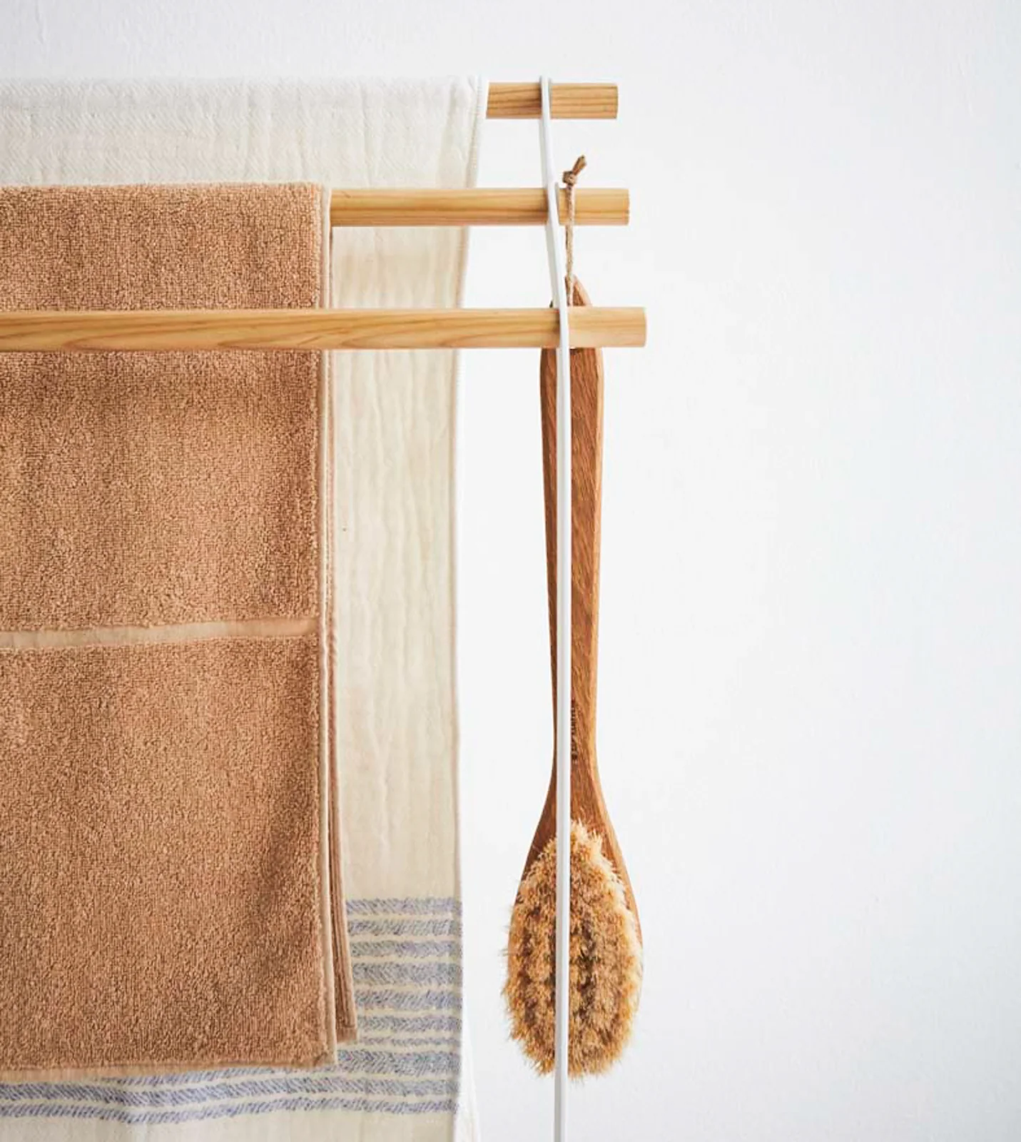 Bath Towel Rack (32" H)  - Steel + Wood - Image 5