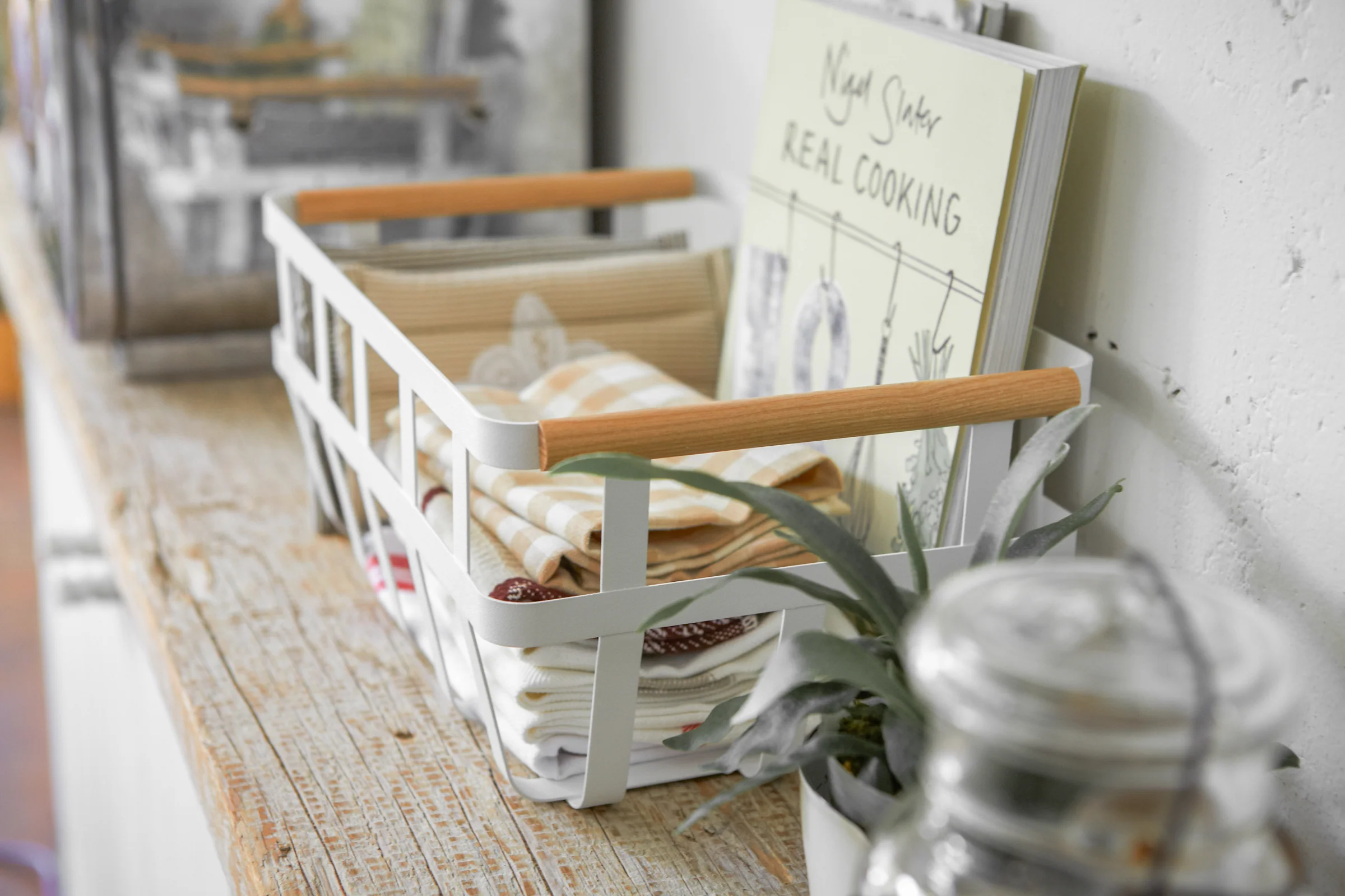 Storage Basket - Medium - Steel + Wood - Image 6