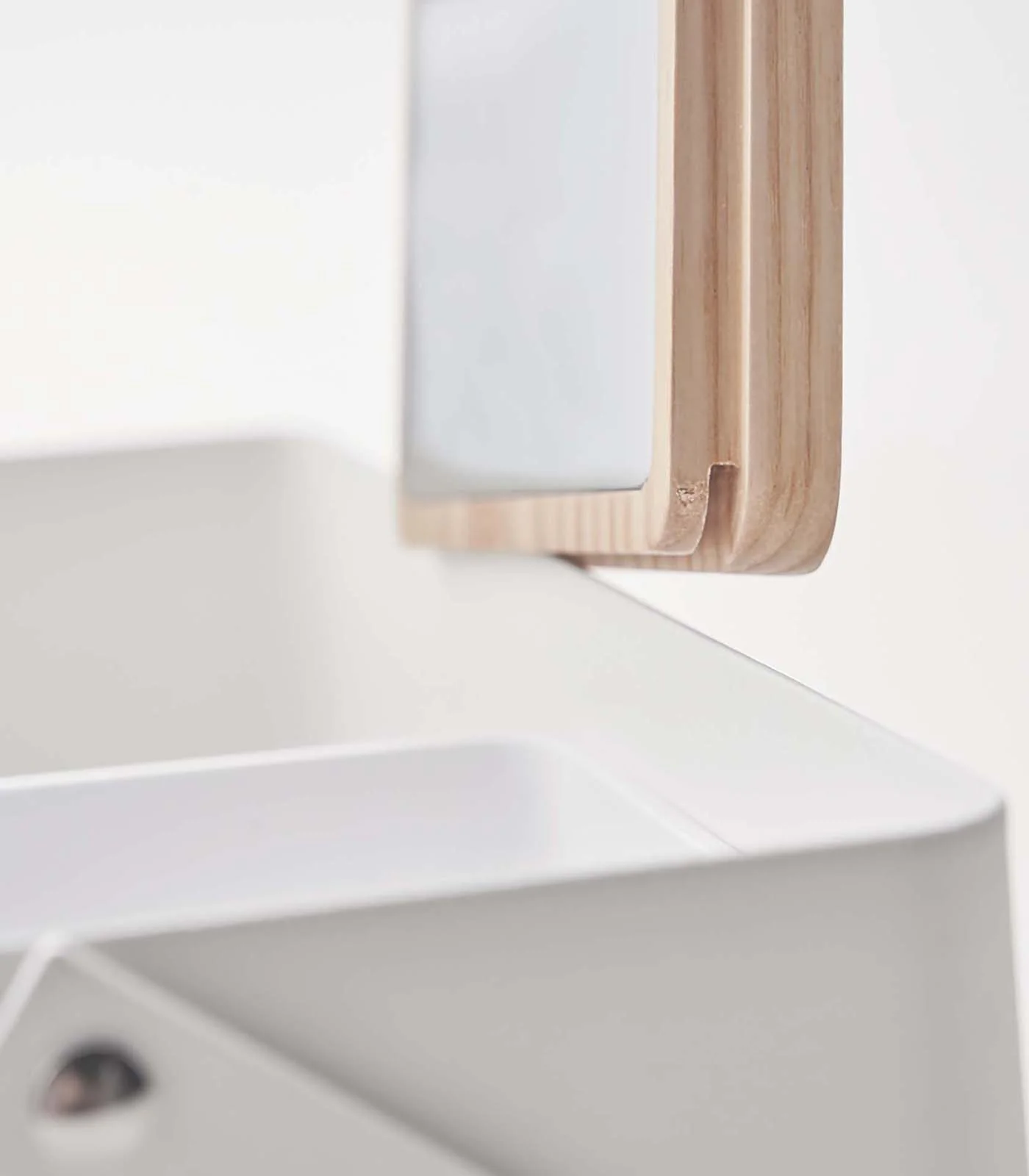 Makeup Organizer with Mirror - Steel + Wood - Image 7